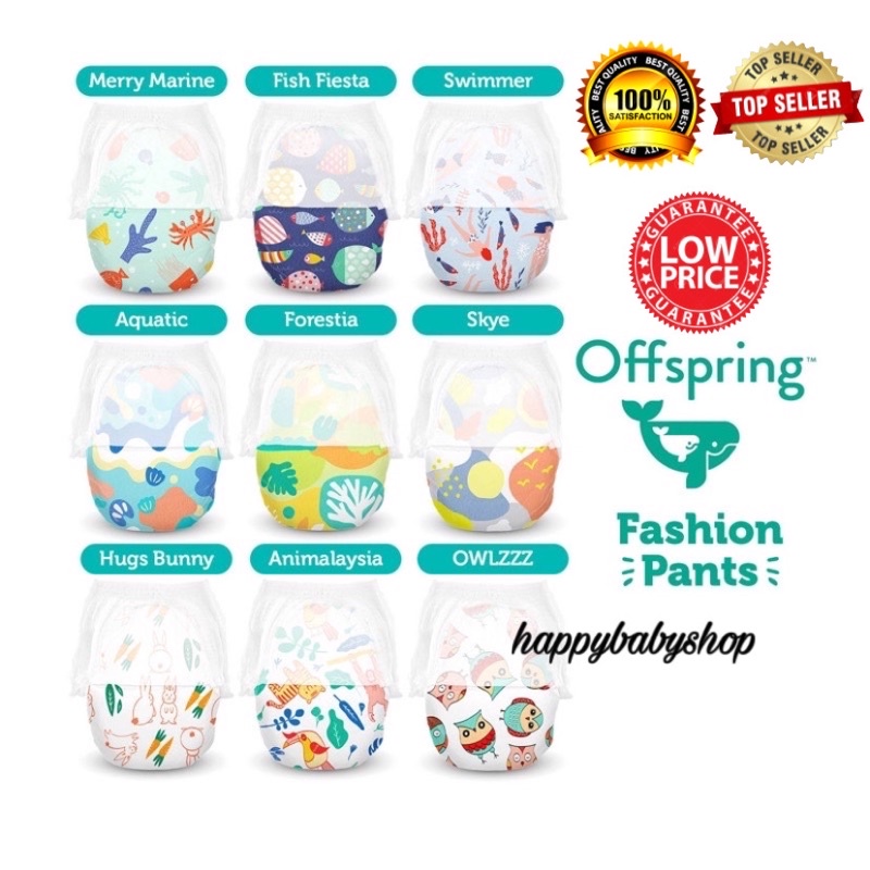 Offspring Fashion Baby Diapers Pants - M,L,XL,XXL ( design randomly )