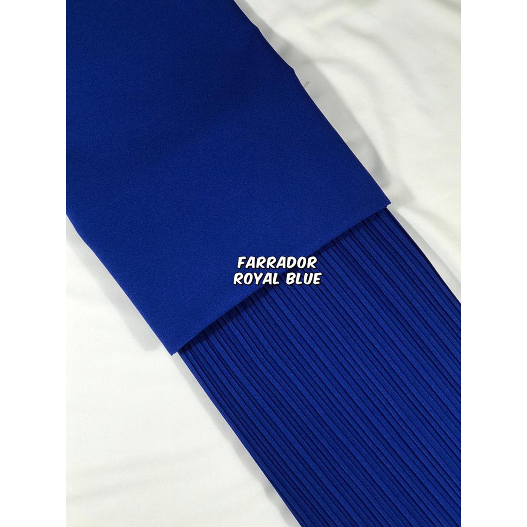 Kain Pasang Set Pleated Premium Quality Bidang 60" #ROYAL BLUE [ Farrador Fabric ]