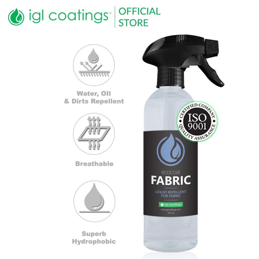 IGL Coatings Ecocoat Fabric Nano Fabric Coating Hydrophobic Water