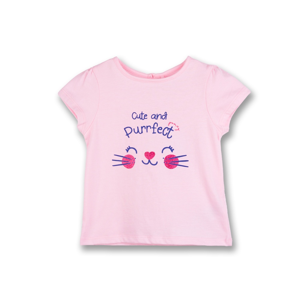 [CLEARANCE] Poney Girls Cute and Purrfect Kitty Short Sleeve Tee