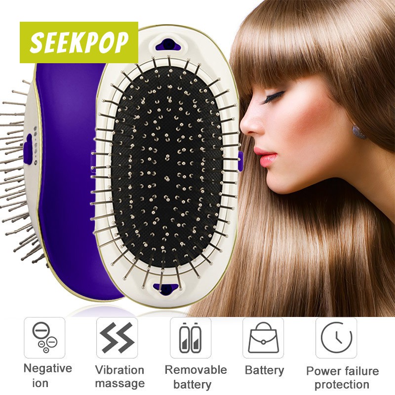 Massage Electric Hair Comb Brush Straightening Negative Ion Anti