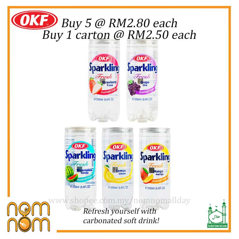 [HALAL] OKF Sparkling Drinks 250ML / 350ML Baverages Shopee Malaysia