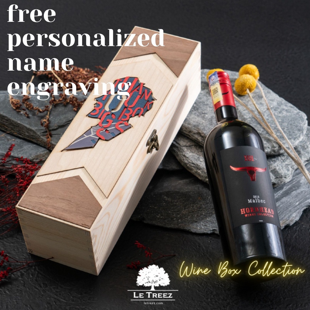 Ready Stock in Malaysia Personalized Name Gift Storage Liquor Wine Wooden Box M