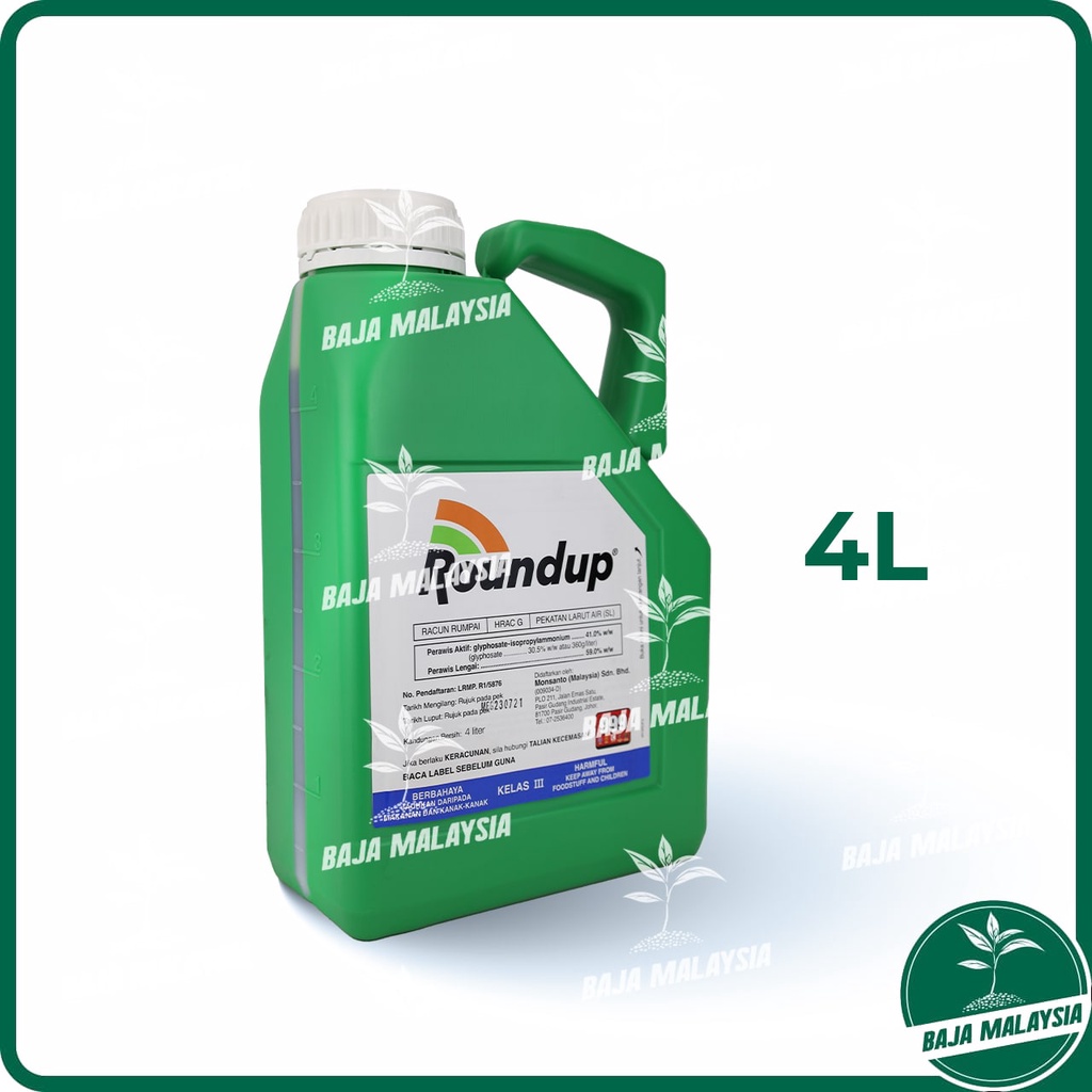 ROUND UP Glyphosate 41% Racun Rumput Rumpai 4 LITER