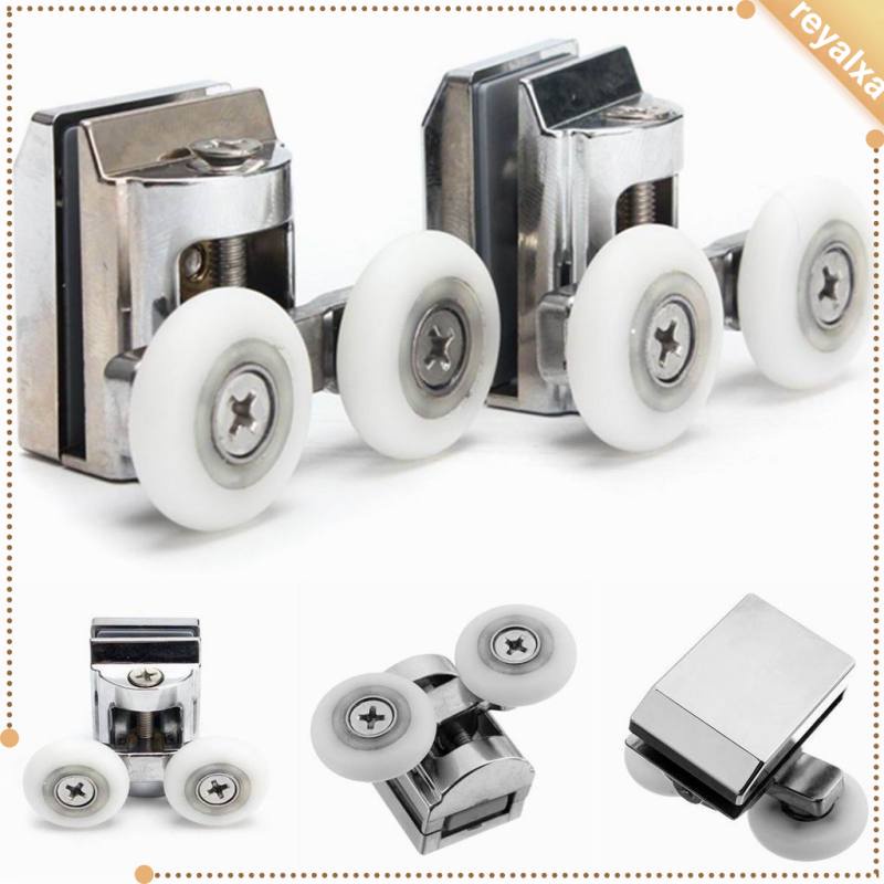[reyalxaMY] 2Pcs Double Sliding Shower Glass Door Upper Rollers Wheel