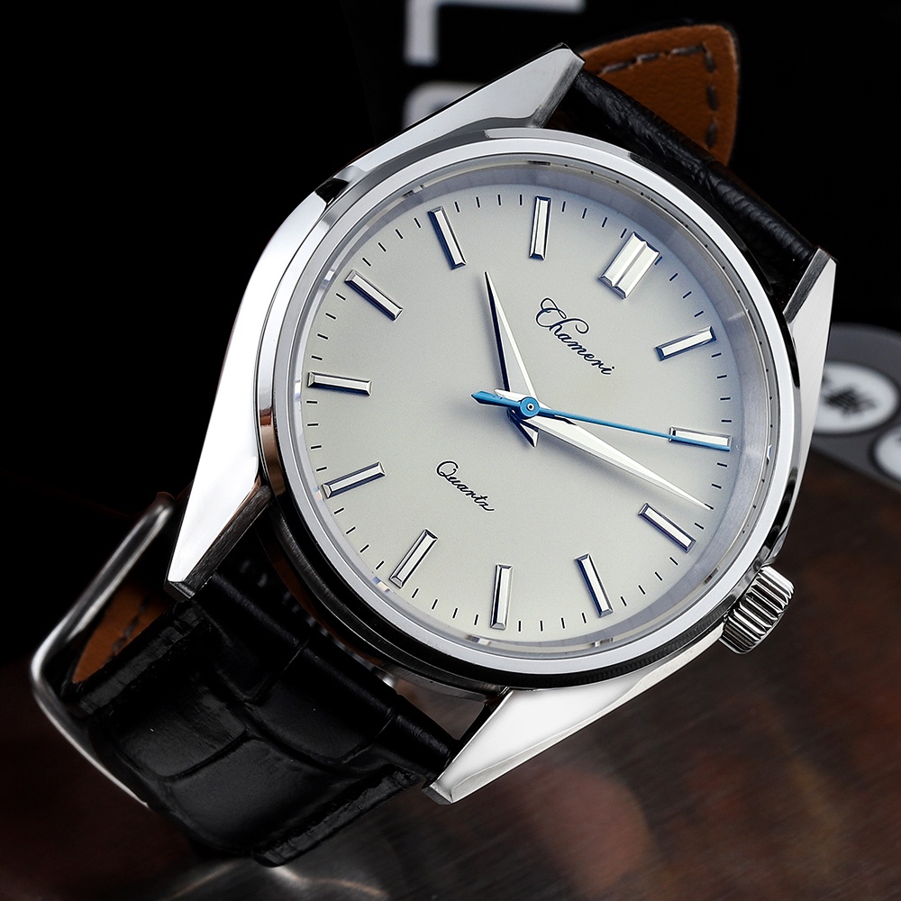 Chameri Men Watch VH31 Quartz Movement Sapphire Glass 40mm Stainless Steel  50m Leather Strap Luxury Business Men Watches Clock | Shopee Malaysia