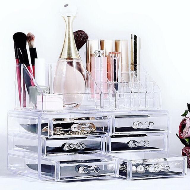 Clear Acrylic Makeup Case Storage Cosmetic Organizer Lipstick