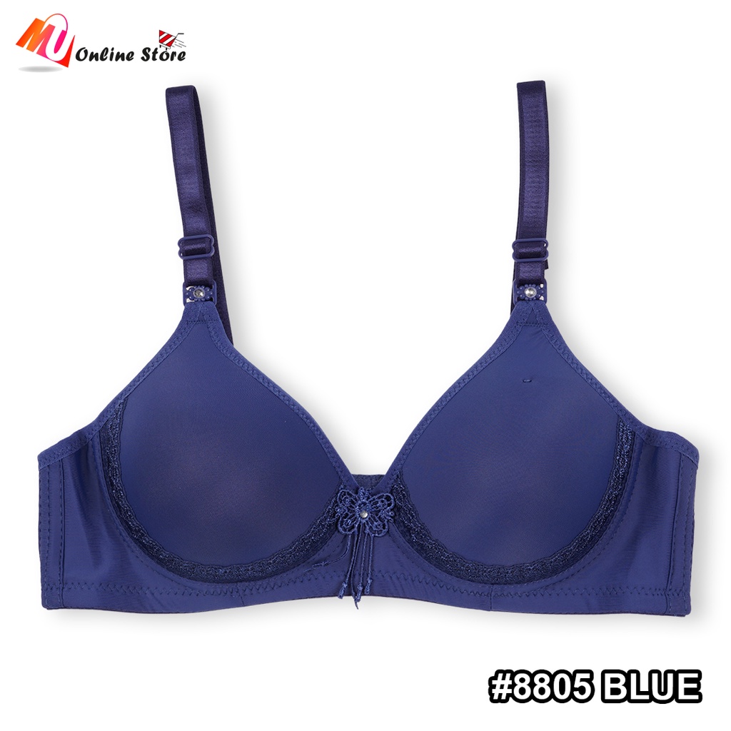 HIGH QUALITY Bra push up plus size seamless wireless for women non wire  simple fashion sexy temptation gather Blue 38/85AB