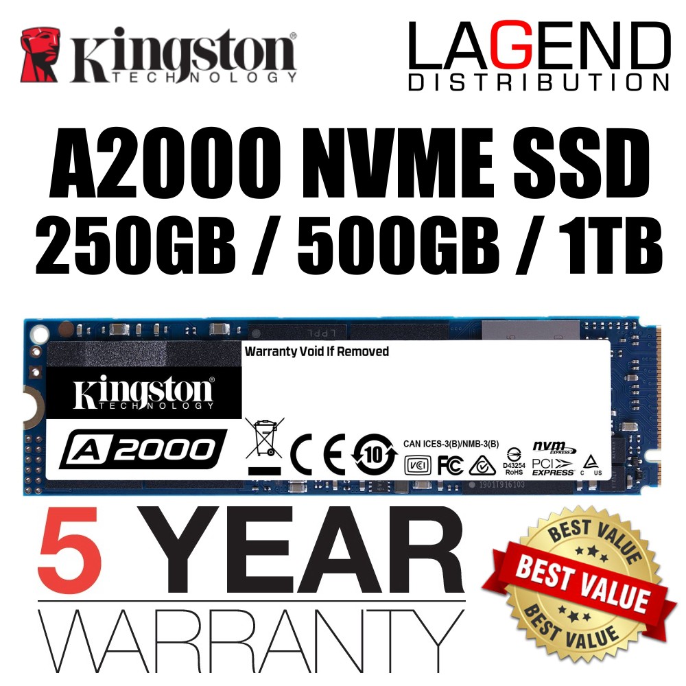 ORIGINAL KINGSTON NV1 / A2000 250GB 500GB 512GB 1TB NVME M.2 2280 NVMe ...