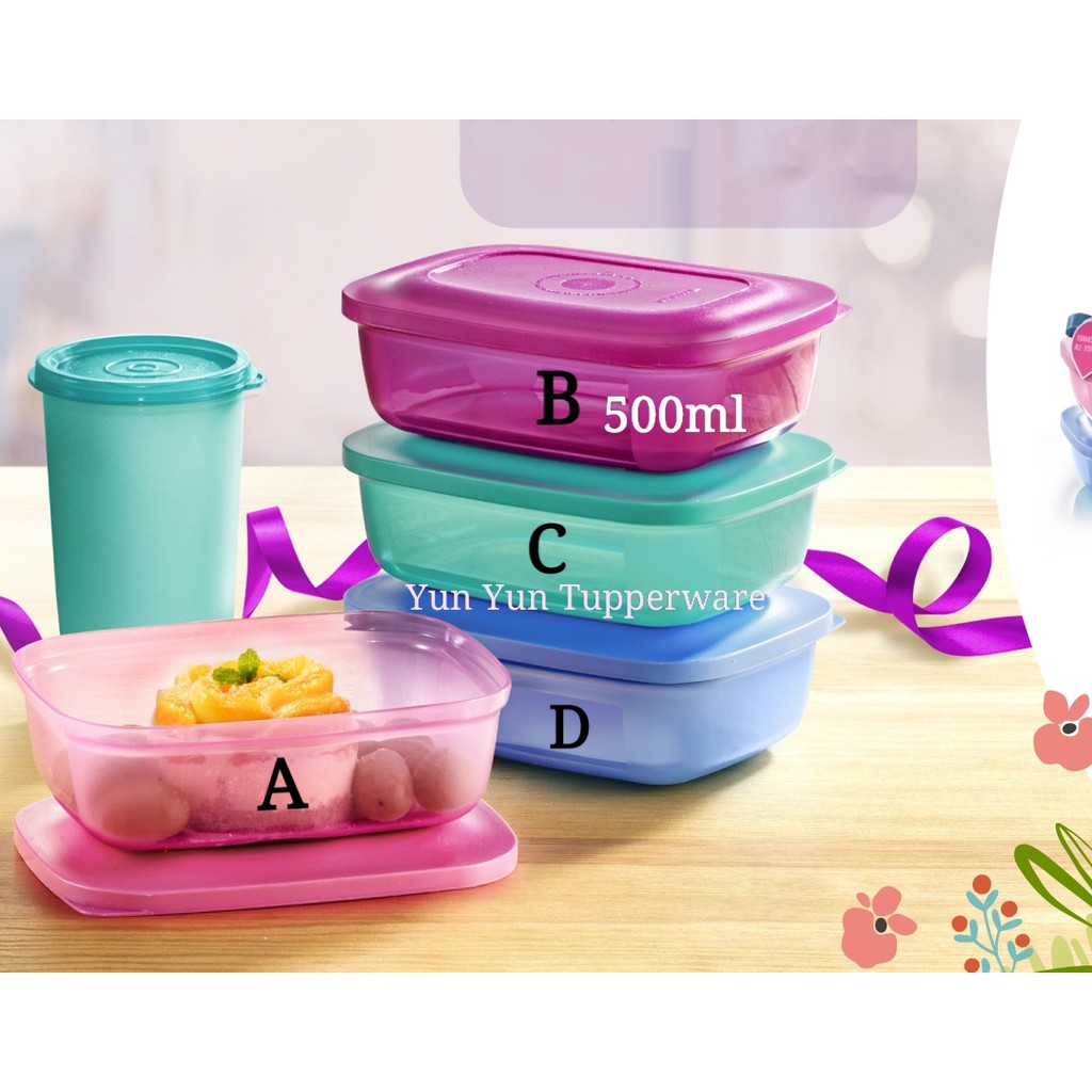 Tupperware Small Rectangular Saver (500ml) - A / B / C / D