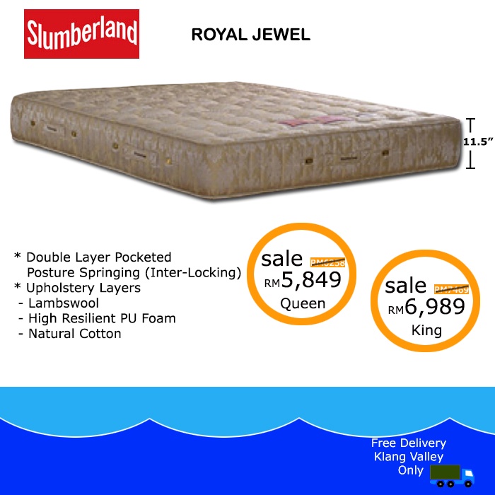 PromoSale Slumberland Royal Jewel 12" Mattress. 15 years warranty Very