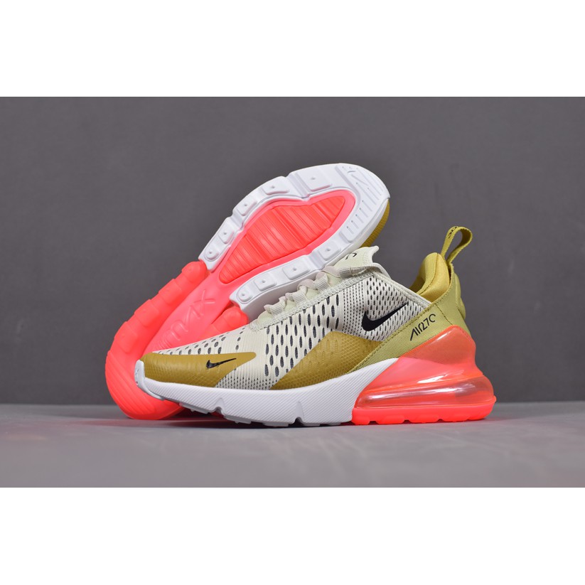 Nike Women's Air Max 270 Breathable Running Shoes WhiteGoldOrange Nike Women's Air Max 270 Breathable Running Shoes WhiteGoldOrange