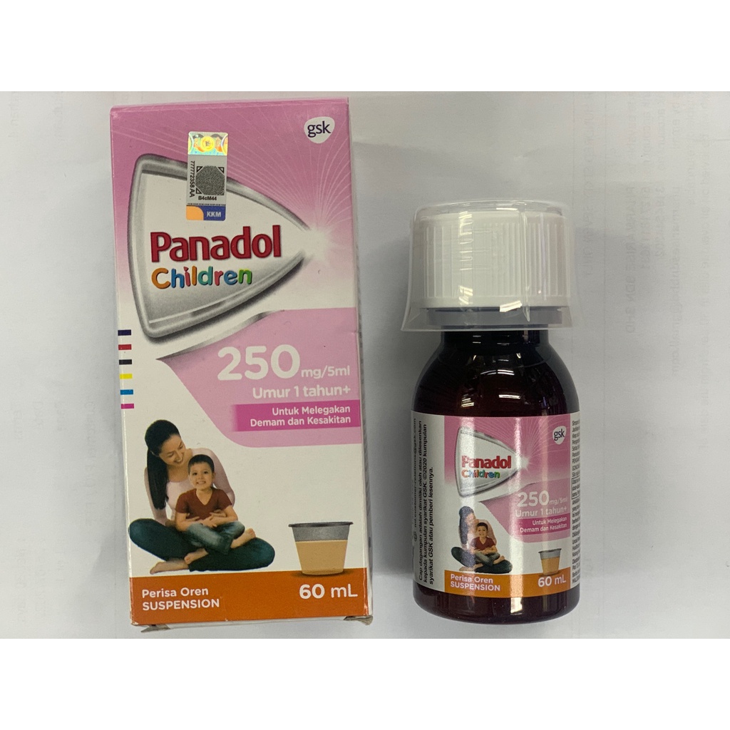 PARACETAMOL SYRUP 250ML WITH KKM HOLOGRAM PANADOL BRAND GSK 250MG 60ML