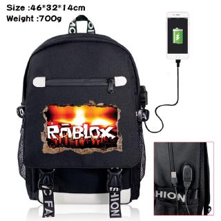 Virtual World Roblox Backpack Usb Charging Bag Computer Bag Oxford Bag Middle School Student Bag Shopee Malaysia - flame backpack texture roblox