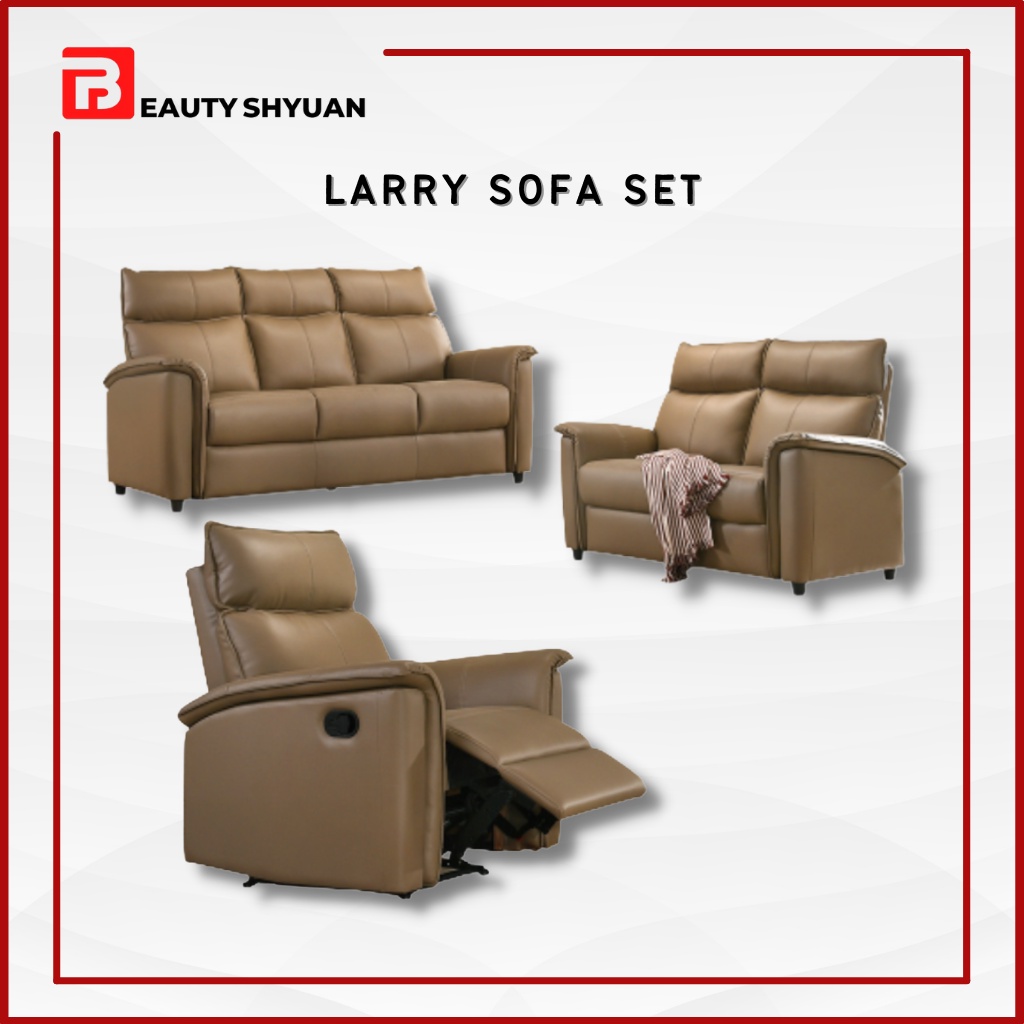 [FREE SHIPPING] LARRY Premium PU Leather Recliner Sofa 1 Seater Sofa 2
