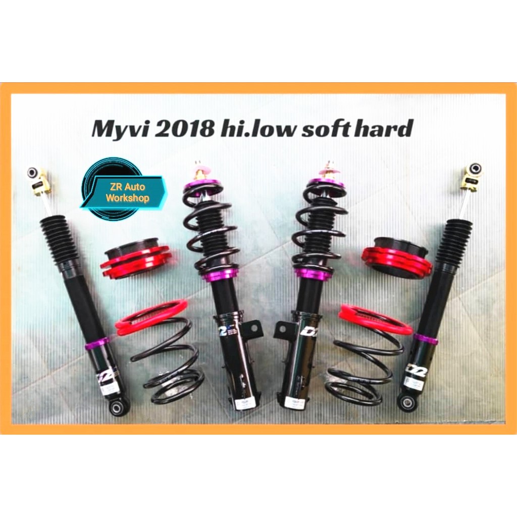 New D2 High Low Soft Hard Hilow Bodyshift Perodua Myvi New Gen3 Year 2018 Hlsh 32step Adjustable Absorber Serviceable Shopee Malaysia