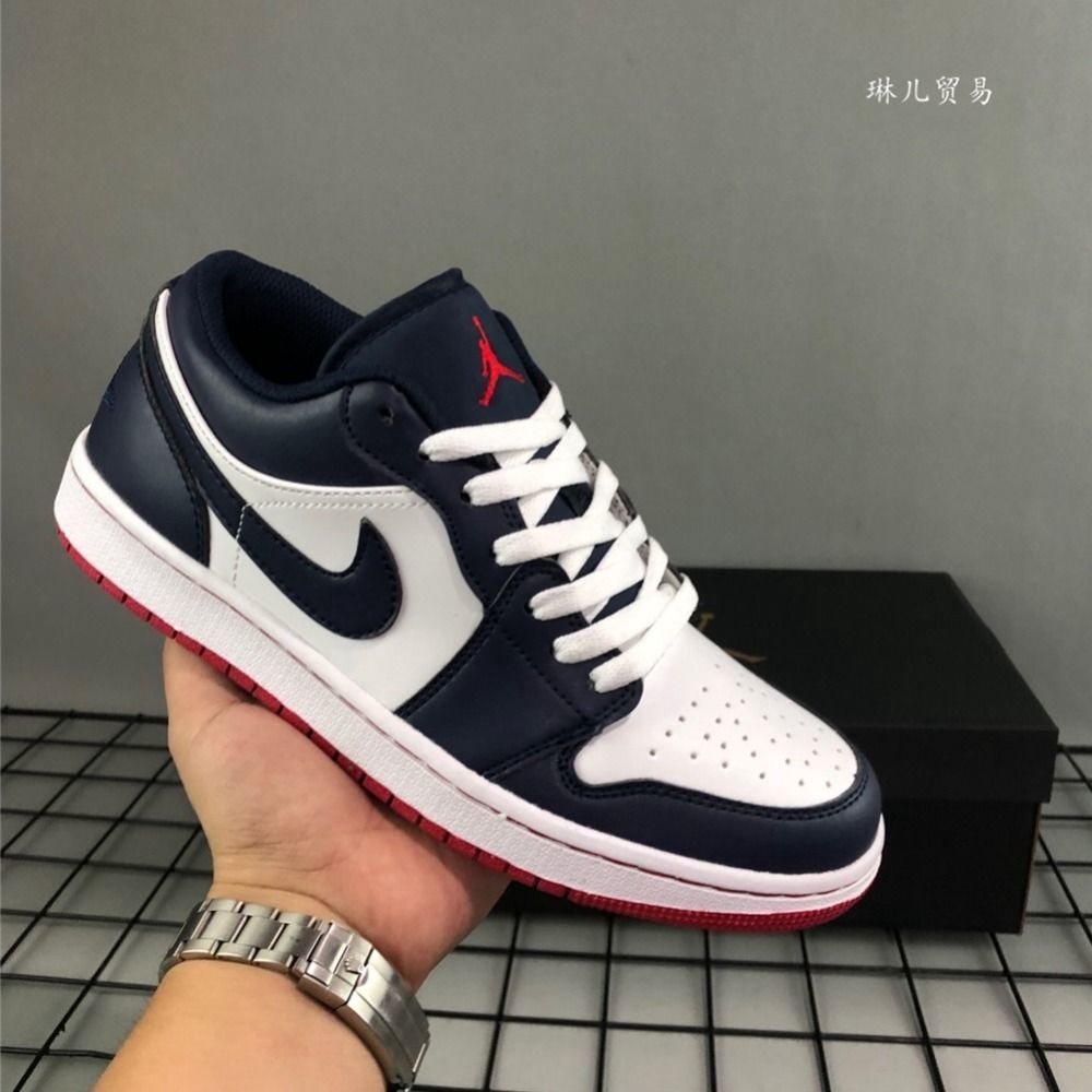 air jordan 1 low black red white