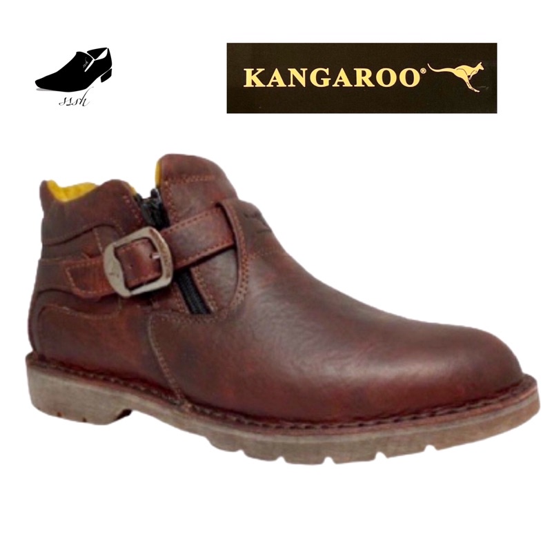 ORIGINAL KANGAROO leather shoe(lifestyle )double zipper/kasut Jalan Kulit asli KANGAROO 9180