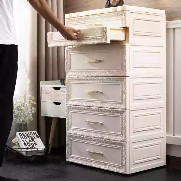 Barang Murah Luxury European Nordic Style Baby Storage Box Drawer Cabinet Almari Perabut Rack Furniture Jual Murah