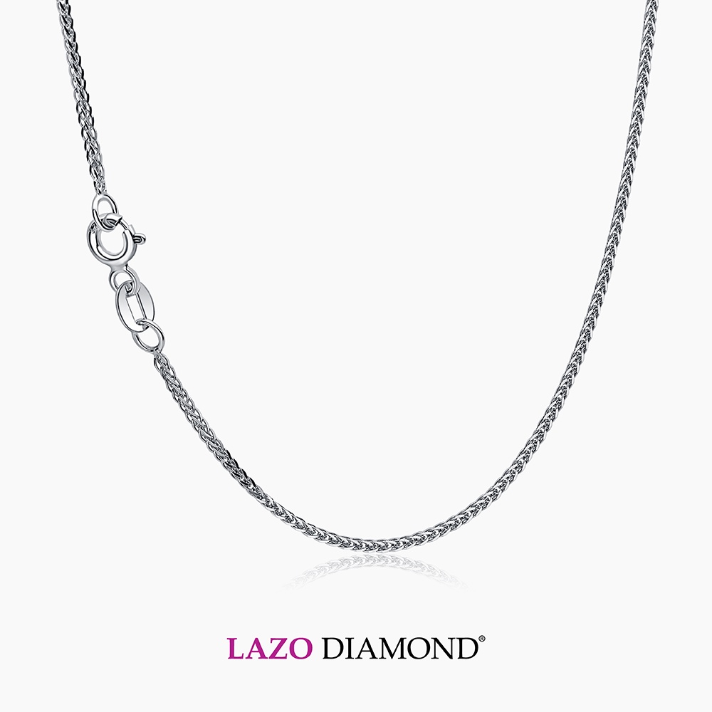 LAZO DIAMOND 9k White Gold Espiga Chain Necklace