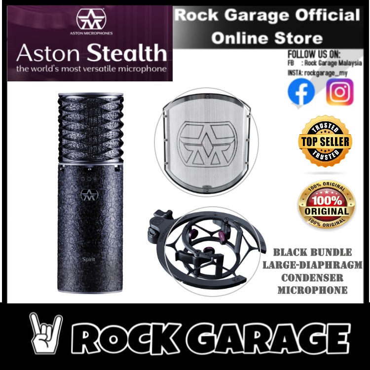 Aston Microphones Spirit Black Bundle Large-diaphragm Condenser Microphone