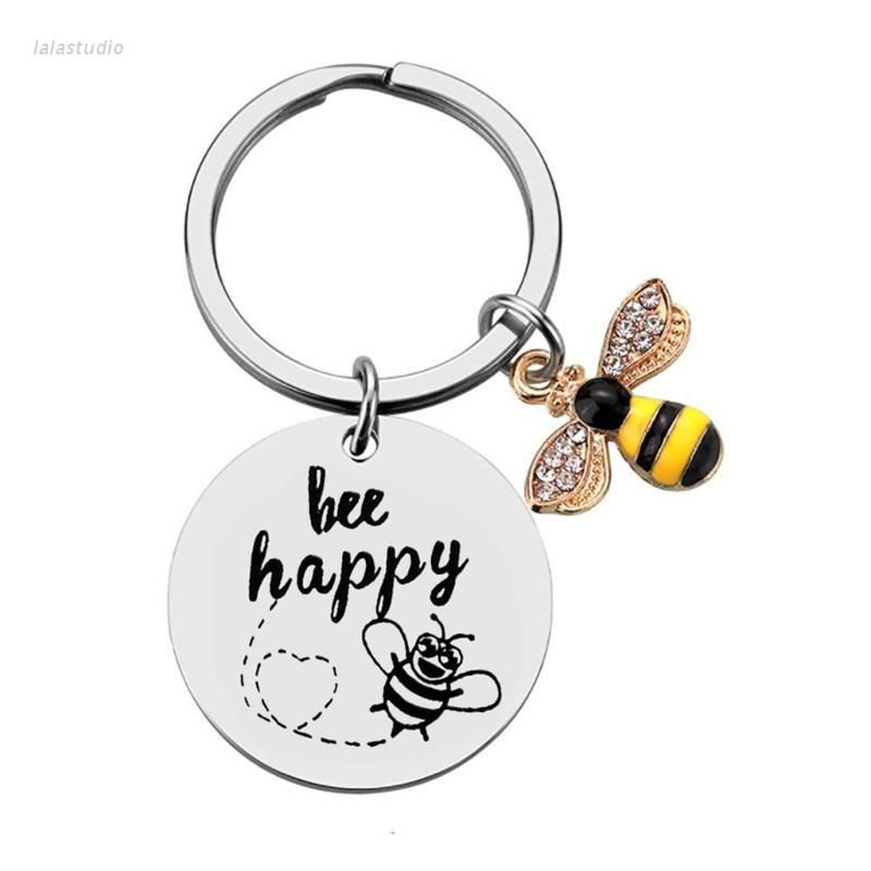LAL Honey Bee Keychain " Bee Happy" Lovely Birthday Keyring Keychain