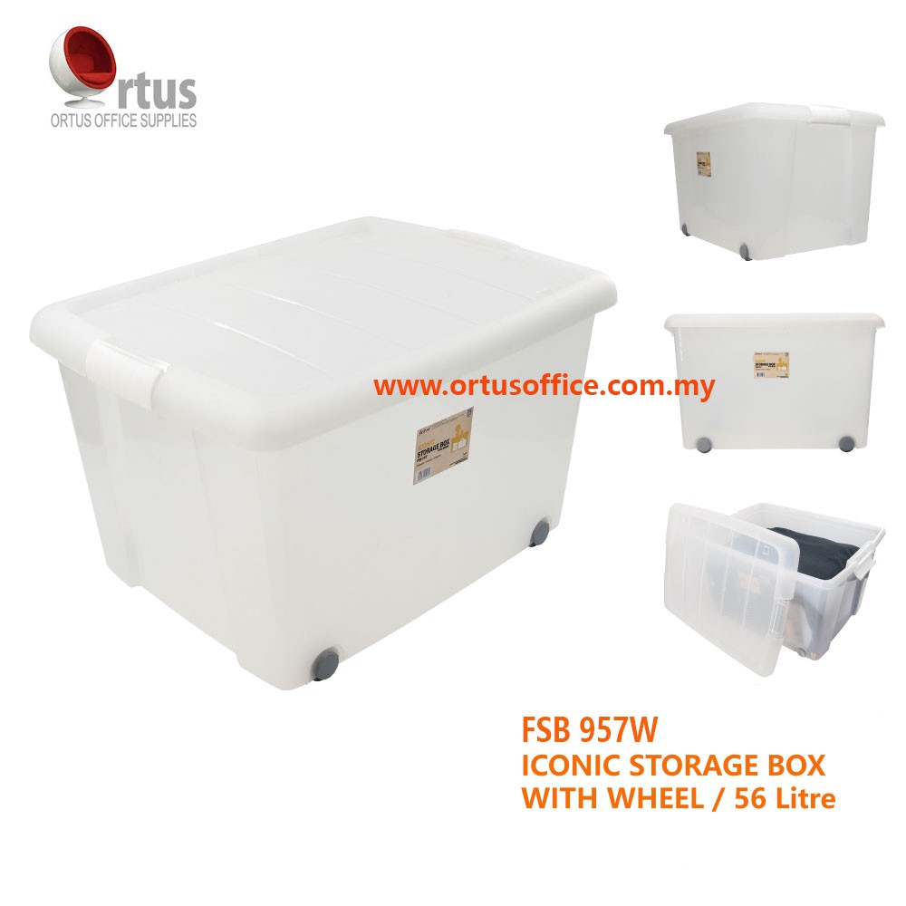 Iconic Storage Box With Wheel (56L) FSB 957W / Storage Box / Plastic ...