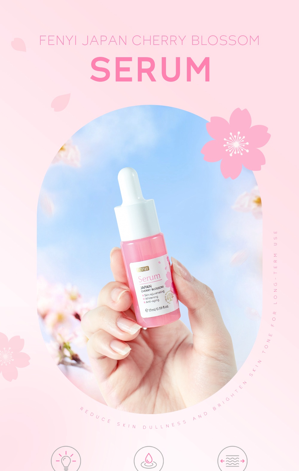 Fenyi Green Tea/Tea Tree/Cherry Blossom/Vitamin C Serum (17ml*4) 190a92031a04e5e15ff65dab3e7eb473