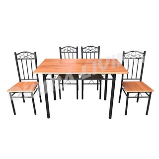 Okura Dining Table with 4 Chairs Home Living Set Meja 