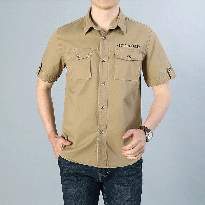 mens short sleeve cargo shirt