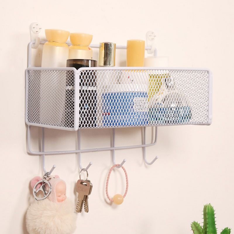 浴室置物架免打孔墙上置物架卧室卫生间多层墙壁收纳架宿舍挂篮上铺床头收纳
