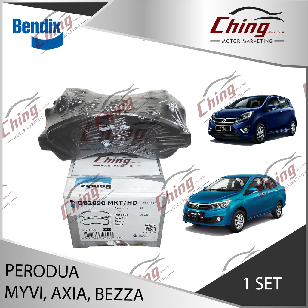 BENDIX PERODUA MYVI LAGI BEST, AXIA, BEZZA FRONT BRAKE PAD (DB2090