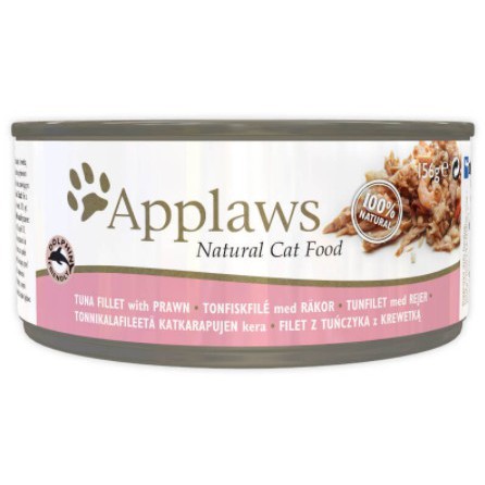 Applaws Cat Tin 1x(24x156g) Tuna Fillet with Prawn