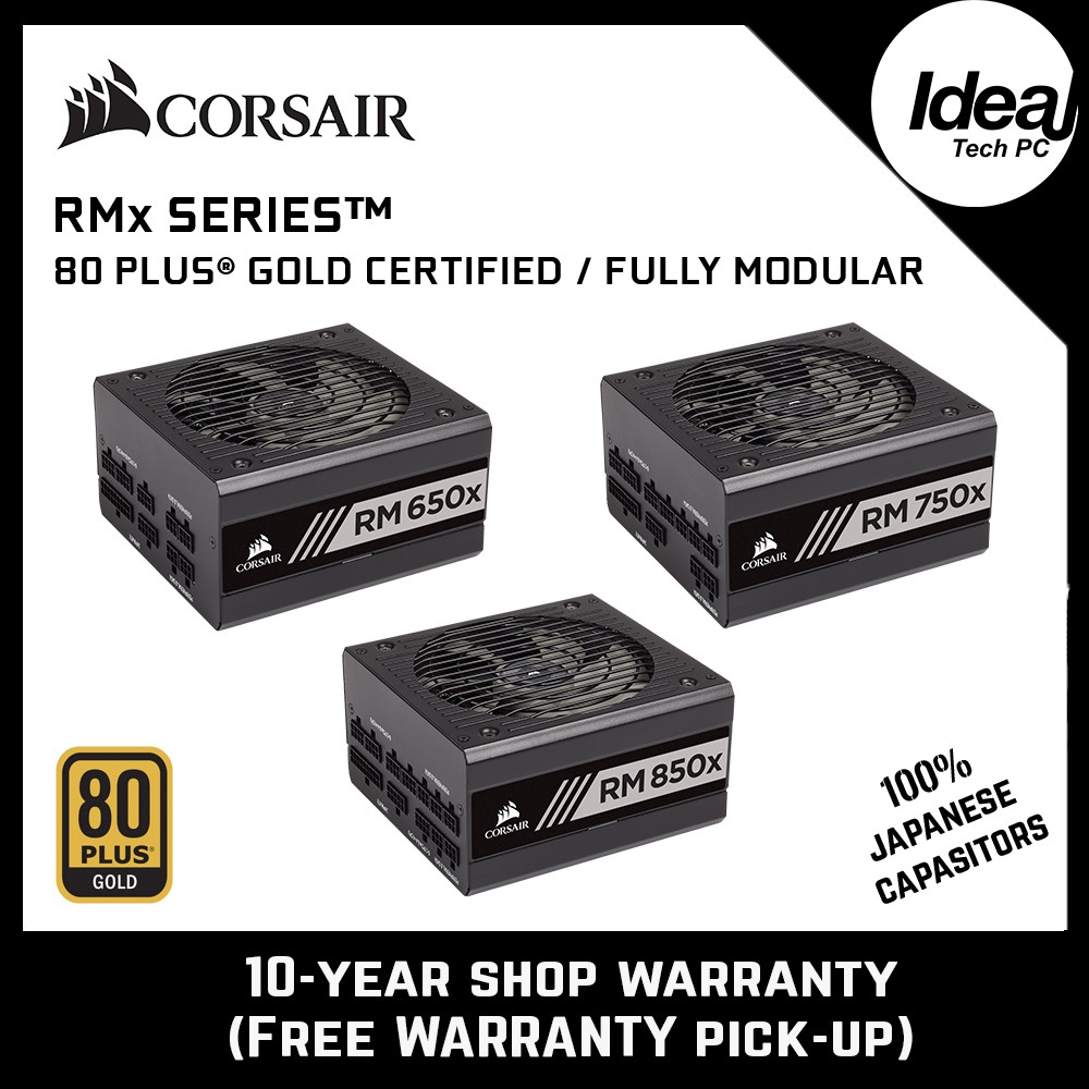 Corsair Rmx Series 80 Plus Gold Full Modular Psu 650w 750w 850w Shopee Malaysia