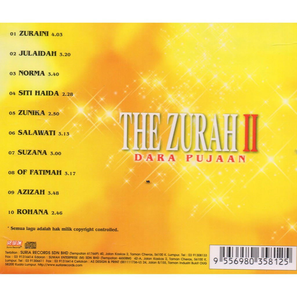 The Zurah Ii Dara Pujaan Cd Shopee Malaysia