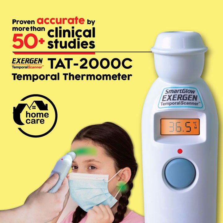 EXERGEN TEMPORAL ARTERY Thermometer- TAT-2000C Home Model W/ Smart Glow