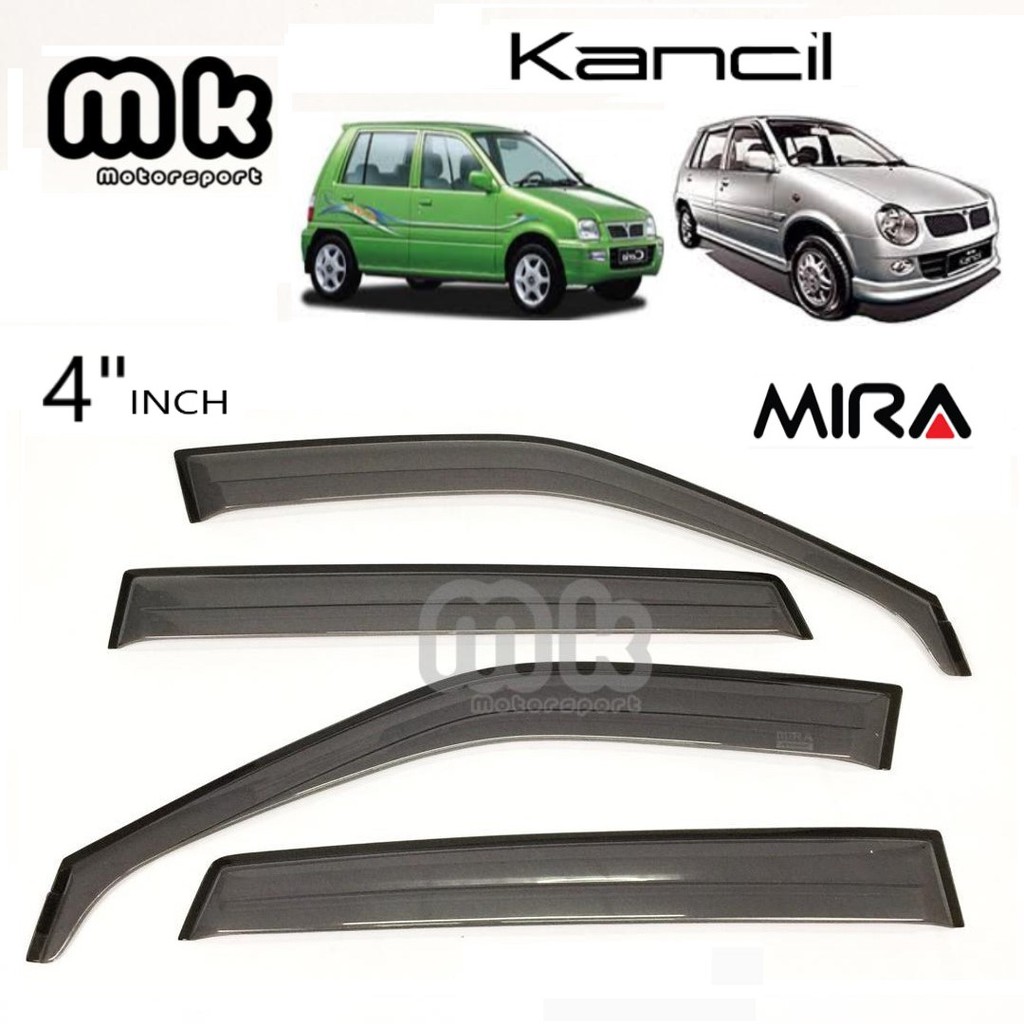 MIRA Logo Door Visor 4" inch For Perodua Kancil (Thick 