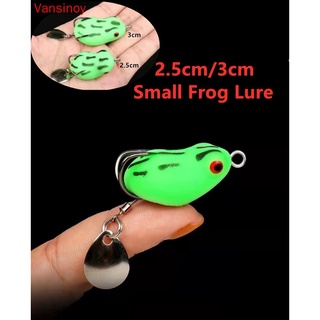 Vansinoy 2.5cm/3cm Umpan Katak Frog Fishing Lure Mini Soft Lure Double Hooks Top Water Ray Frog Artificial Bait
