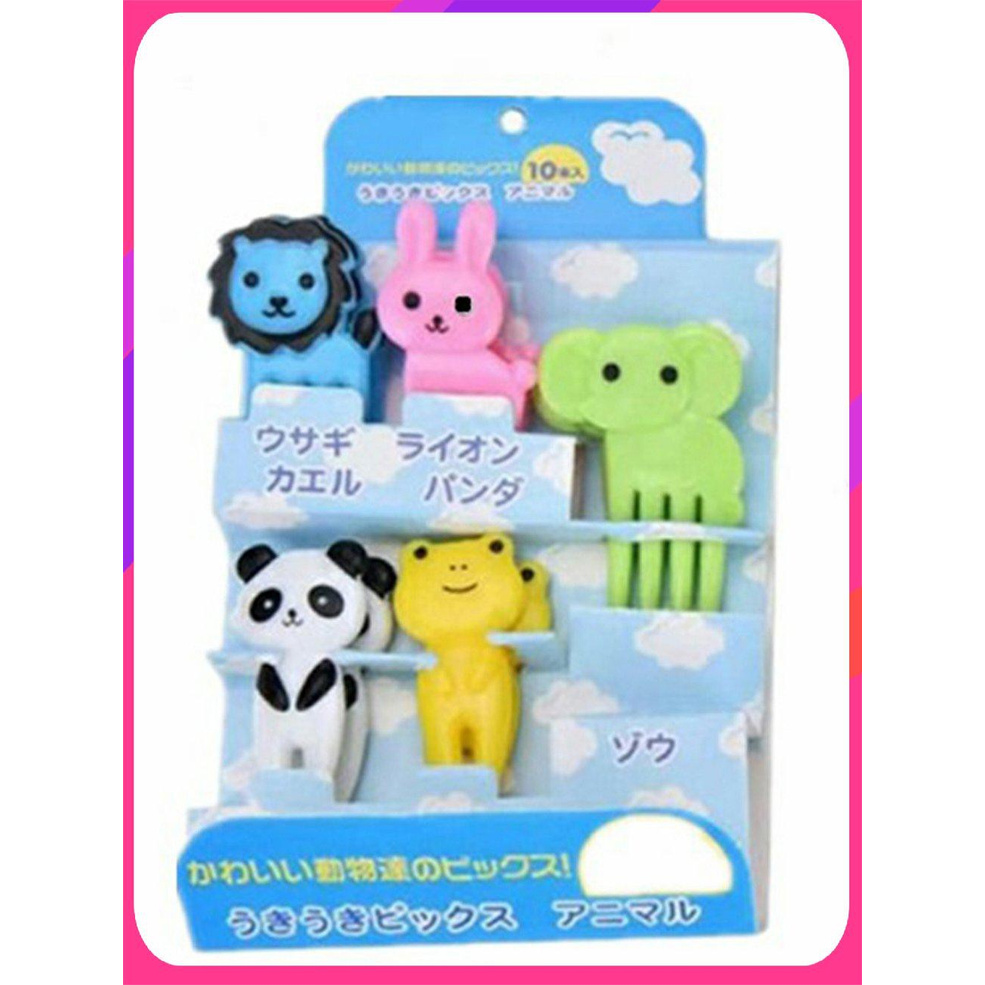 10 Creative Plastics Cute Mini Bento Fork Cute Mini Forchetta per Frutta per Bambini Forchetta per Decorazione Bento Resistente al Calore OocciShopp Forchetta Bento Giraffa 