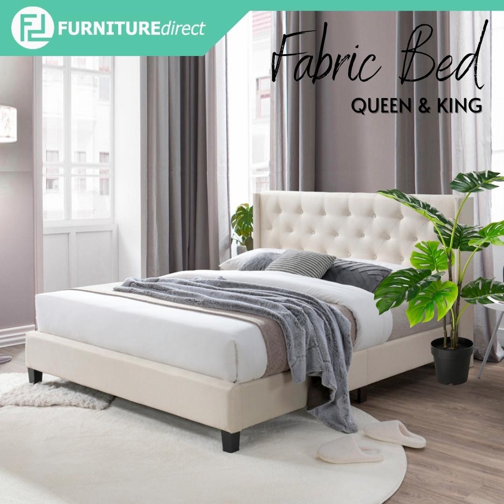 Manado Carina Fabric Bed Frame Katil Queen Katil Queen Fabric Set Katil Queen Furniture Queen 