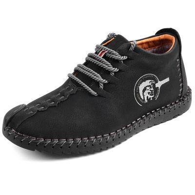 Fashion Comfortable Leisure Durable Casual Leather Shoes for Men (BLACK)