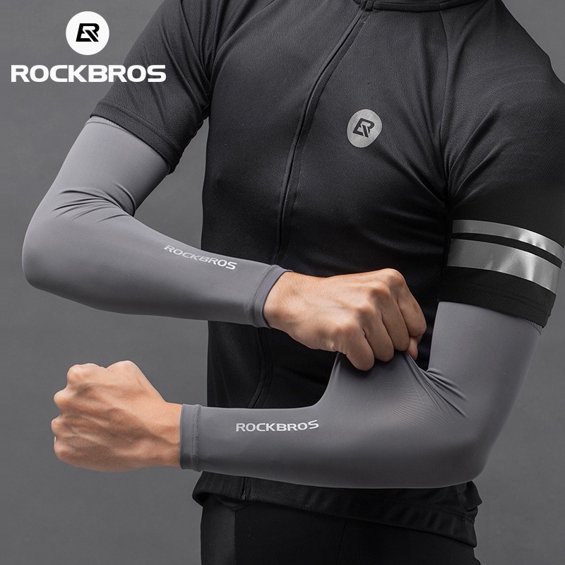 ROCKBROS Ice Silk Sun Protection Cycling Arm Sleeves Cool Breathable Men Women Outdoor Sport Driving Arm Guard For Summer