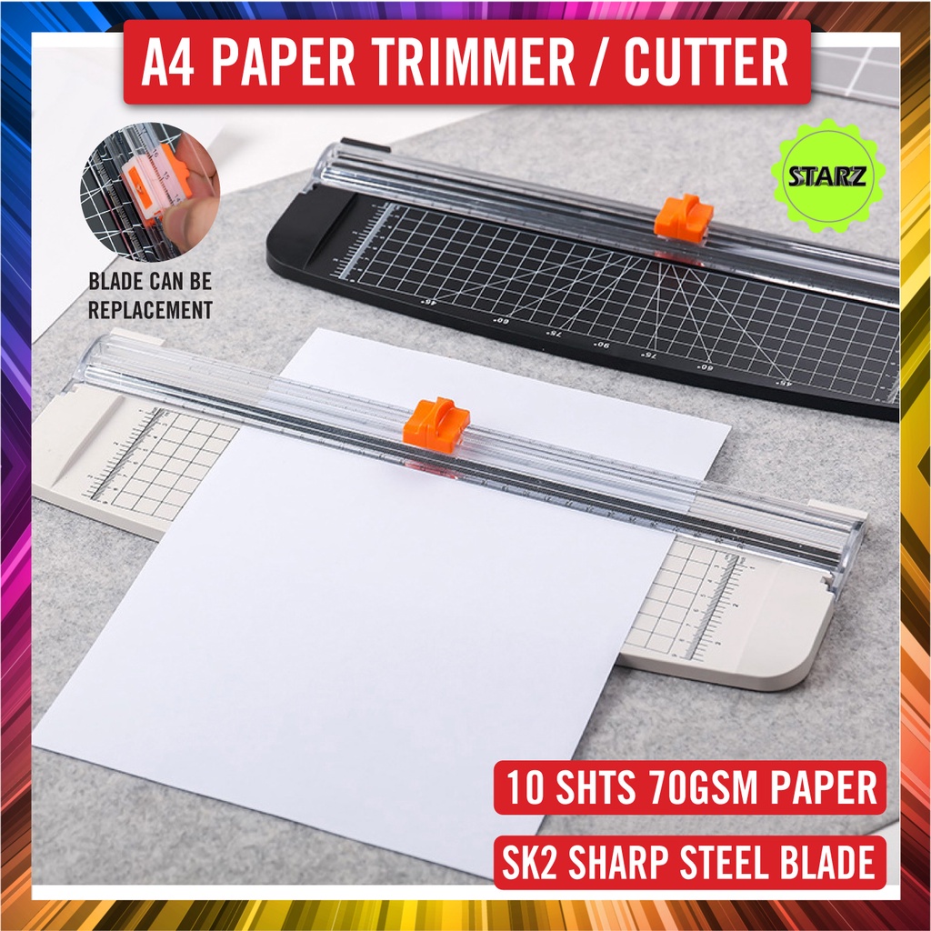 A4 Paper Cutter / Trimmer Paper Cutter / A4 Portable Trimmer Paper Cutter Capacity 10 Sheets with Angled Guidelines