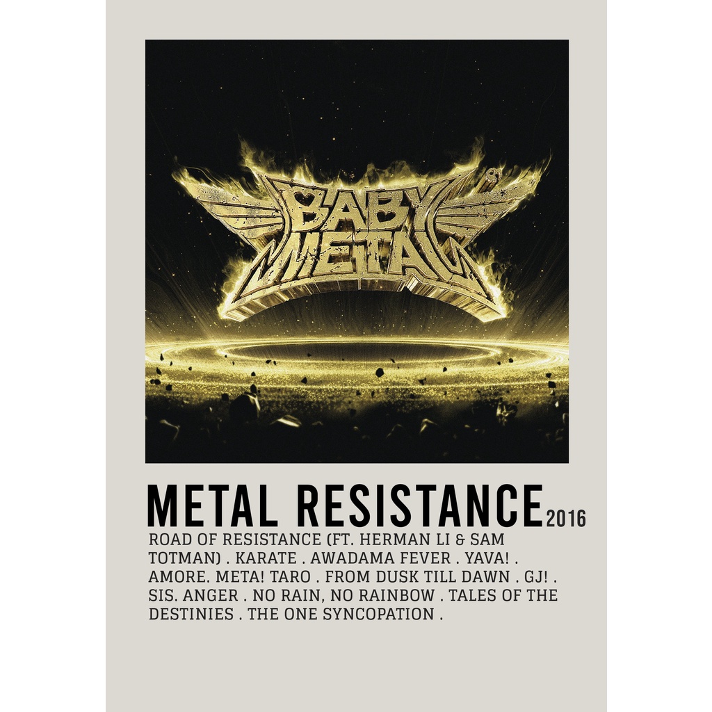 【READY STOCK】Poster Cover Album Metal Resistance by BABYMETAL for Room/Barber/Gift/Gym