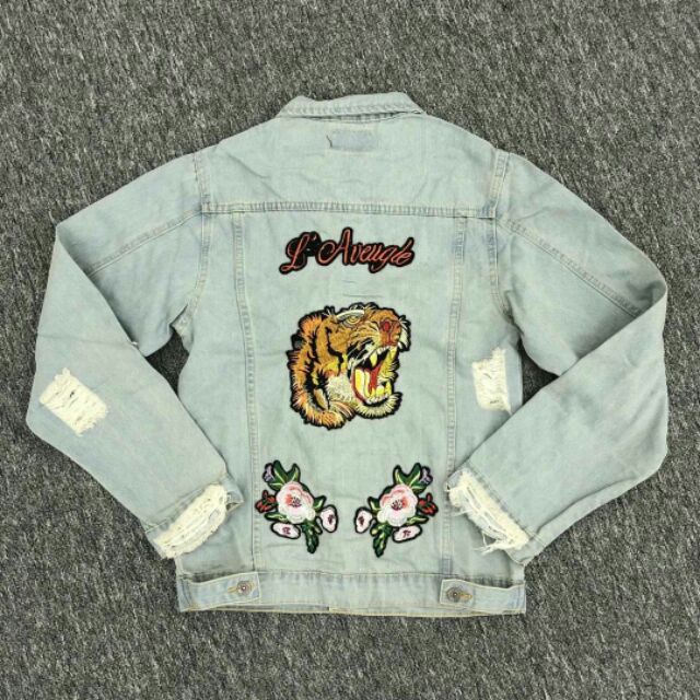 gucci jeans jacket tiger