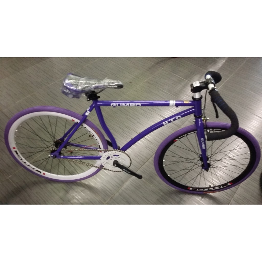 purple fixie bike