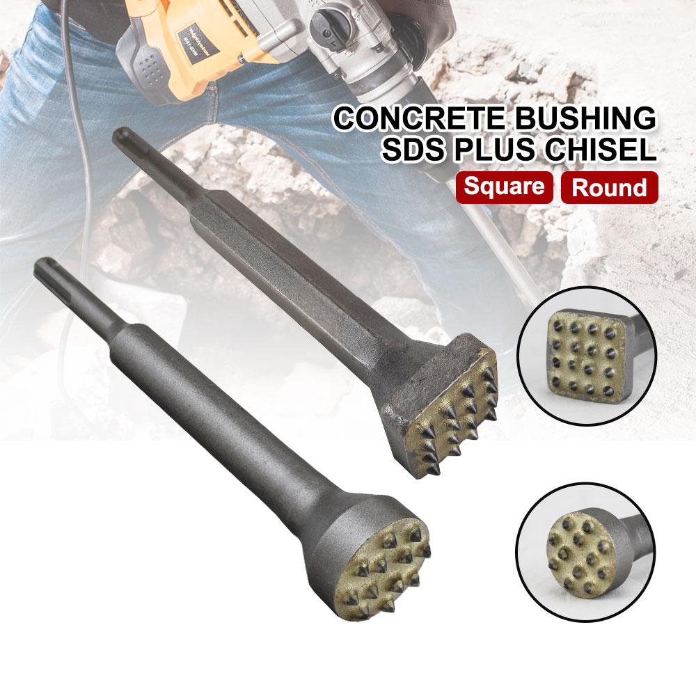 SDS Plus Chisel Point Square / Round Electric Hammer Concrete Bushing ...