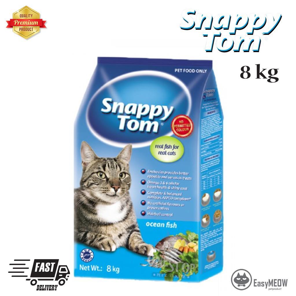 makanan kucing murah✚Snappy Tom Dry Cat Food 8kg ( Tuna+Chicken 