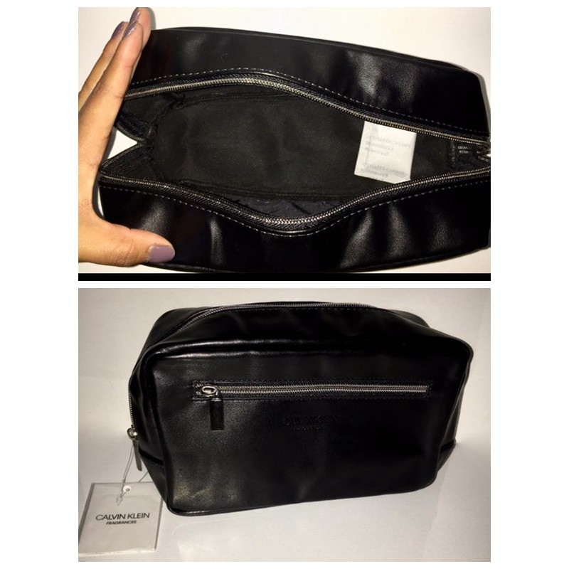CALVIN KLEIN BLACK Men's Toiletry Case Shaving Cologne Kit Travel Dopp Bag  | Shopee Malaysia