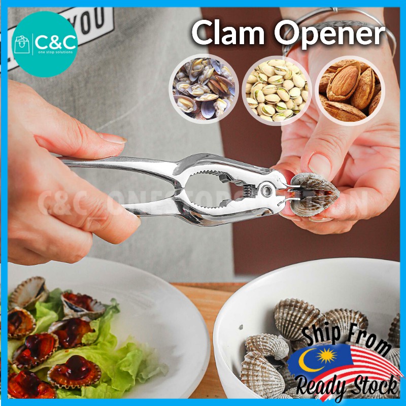 *2in1* Pembuka Kerang Clam Opener Seafood Nut Cracker Crab Cracker Siham Opener Practical Kitchen Opener 锌合金开蛤器 夹核桃